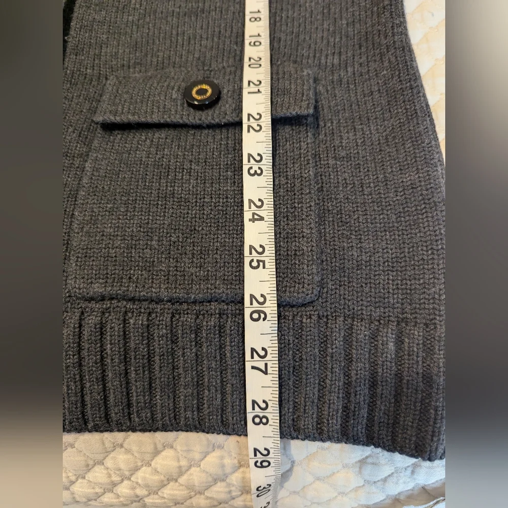 Tory Burch Dark Charcoal Button-Front Knit Vest